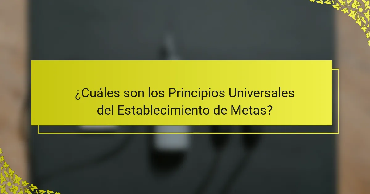 ¿Cuáles son los Principios Universales del Establecimiento de Metas?