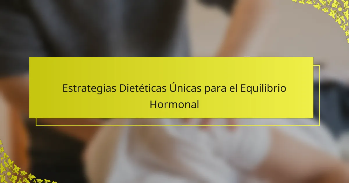 Estrategias Dietéticas Únicas para el Equilibrio Hormonal