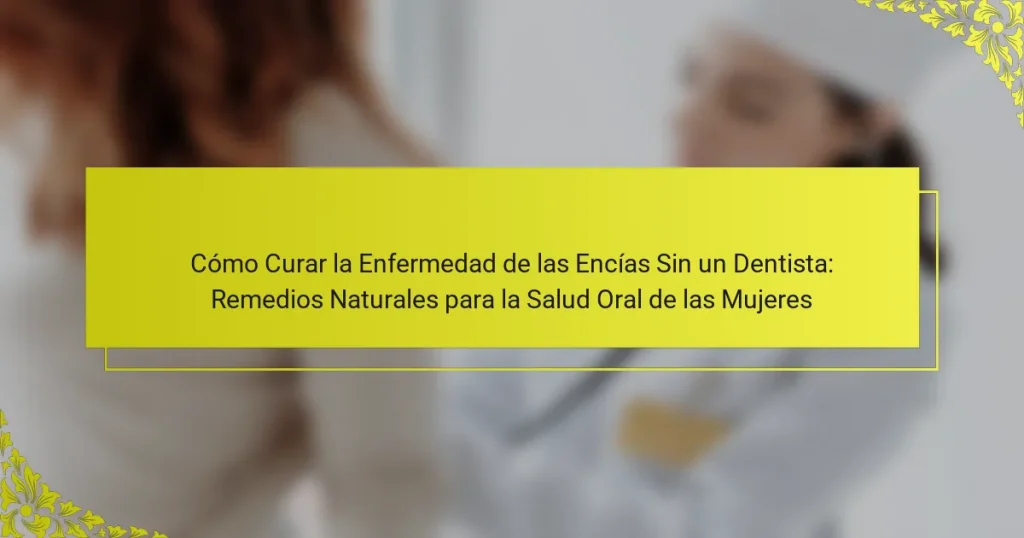 Cómo Curar la Enfermedad de las Encías Sin un Dentista: Remedios Naturales para la Salud Oral de las Mujeres