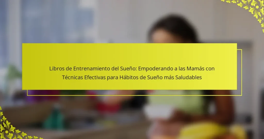 Libros de Entrenamiento del Sueño: Empoderando a las Mamás con Técnicas Efectivas para Hábitos de Sueño más Saludables