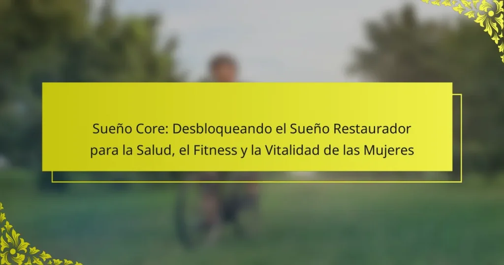 Sueño Core: Desbloqueando el Sueño Restaurador para la Salud, el Fitness y la Vitalidad de las Mujeres