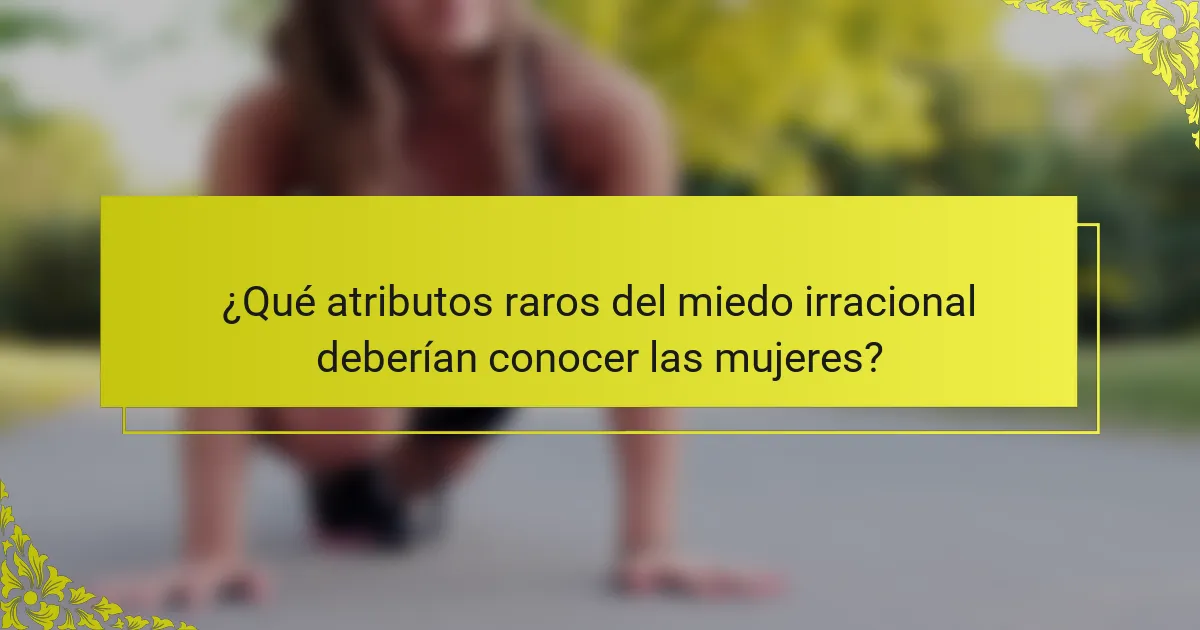 ¿Qué atributos raros del miedo irracional deberían conocer las mujeres?